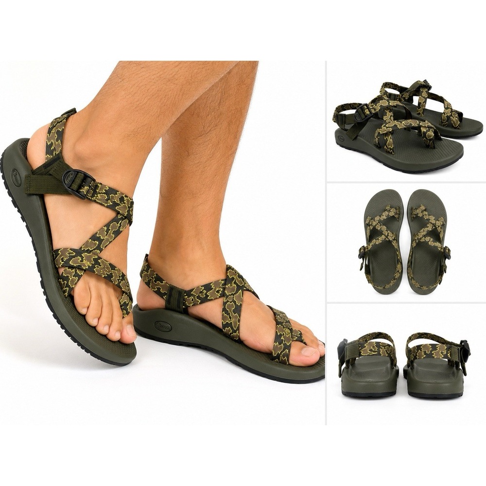 Chaco Z/1 Men's Strappy Sandals Adjustable Buckle Green Camo US 14 EU 48